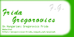 frida gregorovics business card